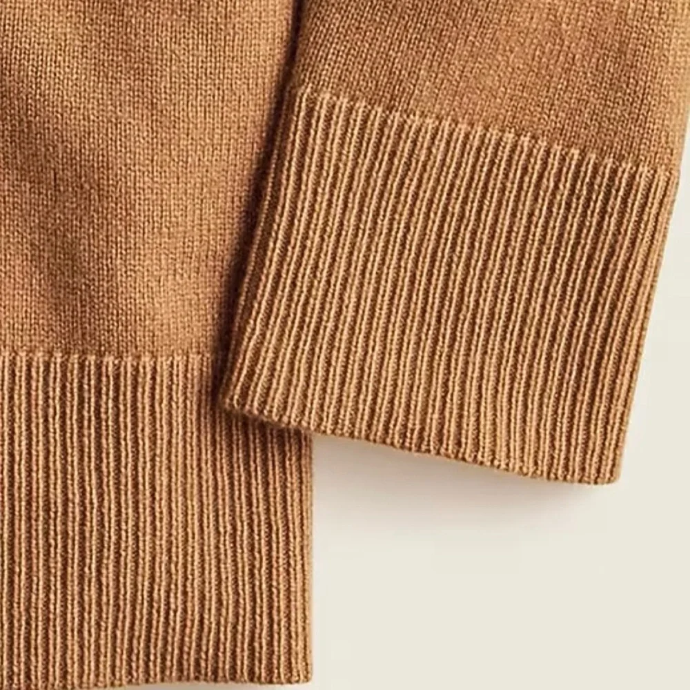 J.Crew Wool Cashmere Blend Oversized Crewneck Sweater Camel Size S Soft Knit